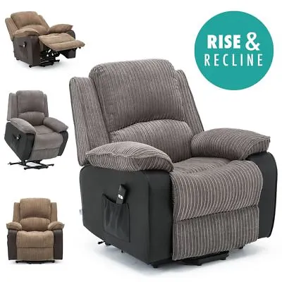 £454.99 • Buy Postana Jumbo Cord Fabric Rise Recliner Armchair Electric Lift Riser Chair
