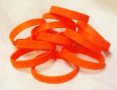 Orange Awareness Bracelets 100 Piece Lot Silicone Wristband Cancer Cause New • $69.97