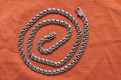 Vtg Sterling Silver Handmade Mexico Chain 37.6 Grams 21 3/4  Long 6mm • $199