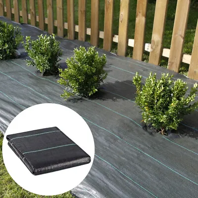 Weed Control Membrane Woven Fabric Ground Sheet 100 GSM Garden Landscaping Black • £3.99