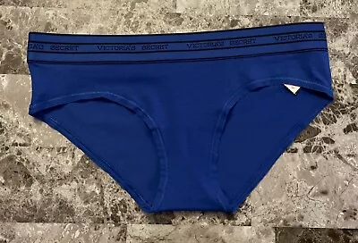 Nwt Victoria's Secret Xs Blue Black Thick Logo Waistband Rare Hiphugger Panties • $16.99