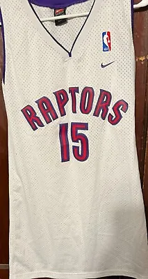 Vintage Nike Toronto Raptors Vince Carter #15 White Swingman Jersey 2XL • $49.99