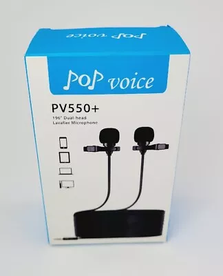 PoP Voice 16ft Dual-Head Lavalier Microphone  Mic Lapel Clip-on PV550+ • $21