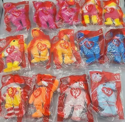 McDonalds 2004 Happy Meal 25 Years TY Bears Lot Of 14 Ronald Beanie NEW Sealed • $21.74
