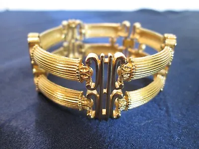 Vintage Trifari Art Deco Gold Tone Link Bracelet Marked 7  • $22
