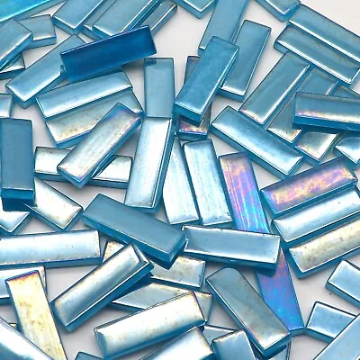 LITMIND Iridescent Blue Crystal Glass Mosaic Tiles For Art Crafts 7oz Value ... • $29.03