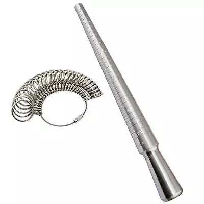 PHYHOO Ring Sizer Set Metal Ring Mandrel Steel Ring Gauge Kit Finger Size • $15.39