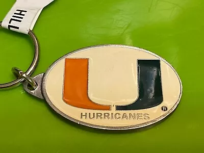 NEW Miami Hurricanes Keychain PEWTER METAL NCAA KEY RING FREE S/H !!! • $6.99