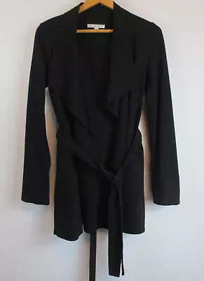 CAbi 956 Take Charge Jacket Womens Size XS Tie Belt Draped Open Front Black • $31.49