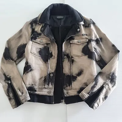 Maison Scotch Jacket Size XS Au 6 US 4 Tie Die Double Layer Black Grey • $61.53