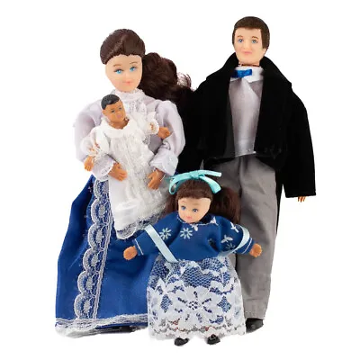 1:12 Miniature Dollhouse Victorian Brunette Family Of 4 • $46.19