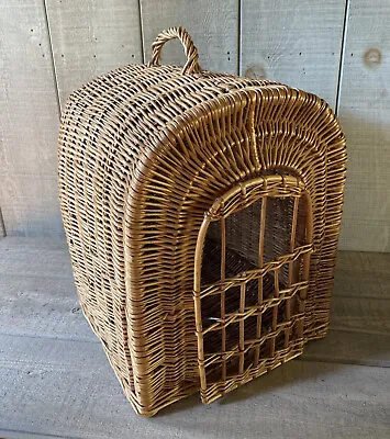 £87.12 • Buy Vintage Wicker Small Pet Cat Dog Carrier Bed