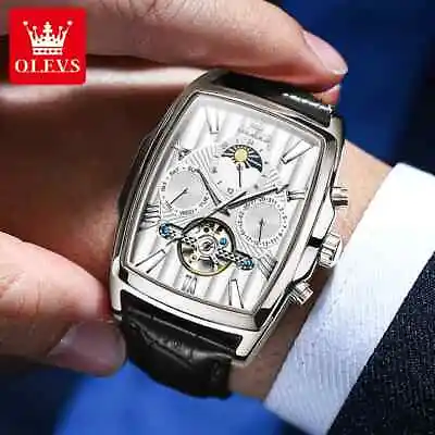 OLEVS Classic Brand Stainless Steel Wrist Rectangular Rectangle Watch For Men • $124.56