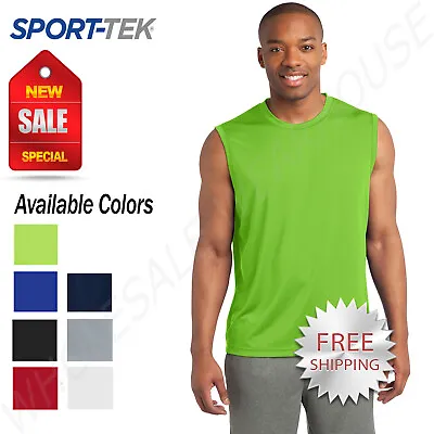 Sport-Tek Mens Sleeveless Dri-Fit Moisture Wicking Muscle T-Shirt M-ST352 • $9.98