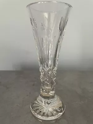 6.5  Tall Waterford Crystal Flower Bud Vase - Happy Birthday - 2000 - 03 Retired • $25