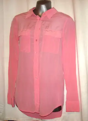 £16.99 • Buy Equipment Womens Shirt Long Sleeve XS Pink 100% - Silk