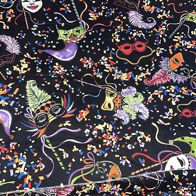 Boo Crew Bonijean Fabric Mardi Gras Mask Cotton 44x46” • $22