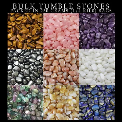£19.99 • Buy Wholesale Tumble Stones *Multi Listing**, Amethyst, Rose Quartz, 74 Types 250grm