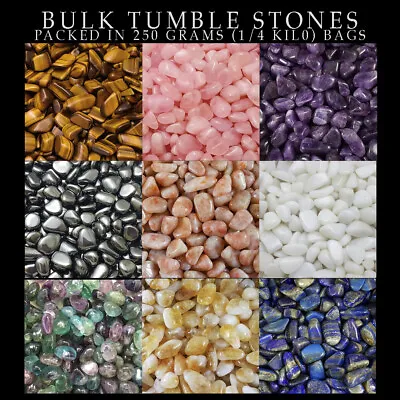 Wholesale Tumble Stones *Multi Listing** Amethyst Rose Quartz 74 Types 250grm • £34.99