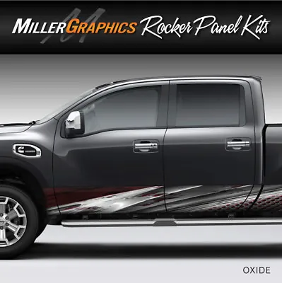 Oxide Metal (Red) Rocker Panel Graphic Decal Wrap Kit Truck SUV - 4 Size Options • $74.95