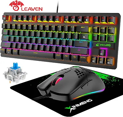 Keyboard And Mouse Set With Mouse Pad Gaming Mice Ultra -light Honeycomb Shell • $49.90