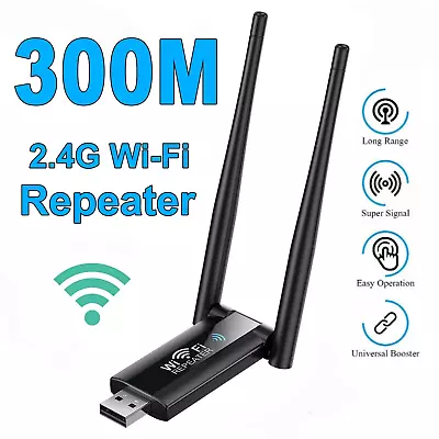 WiFi Range Extender Repeater Wireless Amplifier Router Signal Booster 300Mbps • £9.90