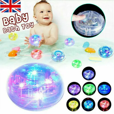 Baby Kids Bathing Shower LED Light Up Tub Fun Time Toy Glowing Ball Waterproof • £4.96