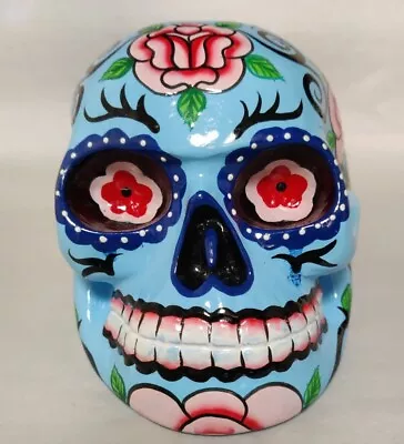 Baby Blue Sugar Skull/Day Of The Dead Made In Indonesia Ceramic • $20