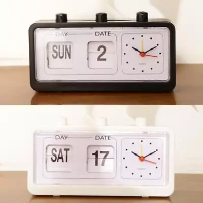 New Retro Clock Flip Display With Date & Time For Desktop Living Room Office • £14.51