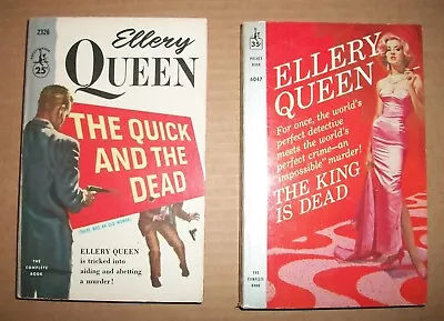 2 Lot Ellery Queen Vintage Mystery Quick And The Dead The King Is 1956-60 PB VG • $15