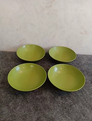 Set Of 4 MCM Avocado Green Melamine Melmac Dinnerware. Shalow 5  Bowls +2 • $12