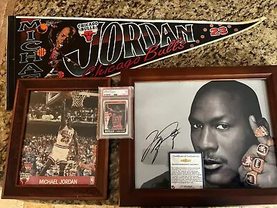 Michael Jordan Autographed 11x14   6 Championship Rings Photo COA Bulls NBA • $550