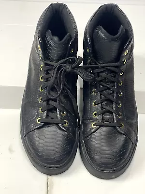 Zara Man Black High Top Snakeskin Sneakers  US Size 10.5 • $29