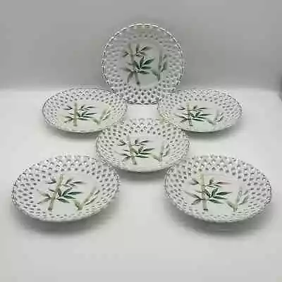 Yoshino China Bamboo Salad Plate With Reticulated Edge Set Of 6 • $34.99