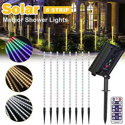 320 LED Solar Meteor Shower String Lights Path Lamp Outdoor Christmas Decoration • $8.99