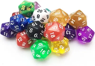 10-Pack 20 Sided Dice D20 Polyhedral Dice For DND RPG MTG Table Game (Color 1) • $8.54