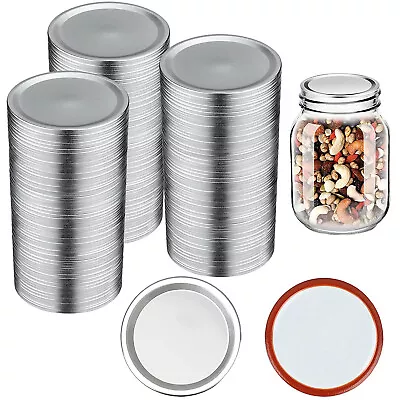 100 Pcs Regular Mouth 70mm Canning Lids Mason Jar Lids Leak Proof Reusable • $14.33