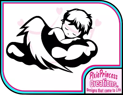 £3.25 • Buy Angel Cherub Sleeping Sticker A Vinyl Car Wall Art Poster Laptop Window Decal