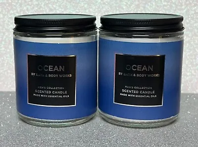 2 Pack Bath & Body Works Single Wick Candles Ocean  7 Oz. Jar Candle • $20.27