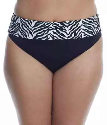 Elomi BLACK Zulu Rhythm Fold Brief Swim Bottom US 2X • $31.20