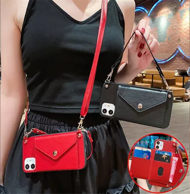 $16.48 • Buy For OPPO Crossbody Wallet Card Holder Strap Wristlet PU Leather Phone Case Cover