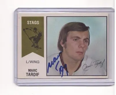 Marc Tardif Signed 1974-75 O-pee-chee Opc Wha Hockey Card #43 Ttm Autograph Auto • $7.49