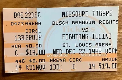1993 Illinois Illini Vs Missouri Busch Beer Bragging Rights Basketball Game  • $17.99