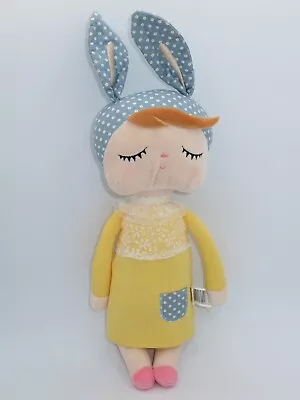 Me Too Girl Bunny Ears Cloth Baby Rag Doll Yellow Dress 16  Plush Toy Angela • $8.96