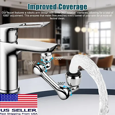 2 Pcs Universal 1080° Swivel Extension Faucet Aerator Rotate Robotic Arm Extend • $9.53