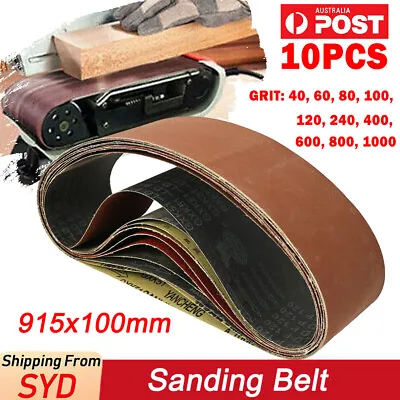 10X Sanding Belt 100x914mm 915 Mixed Grit 40 60 80 100 120 240 400 600 800 1000 • $18.55