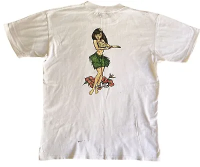 Vintage 90s Lost Enterprises Hula Girl Surf Skate Anime White T-shirt • $128