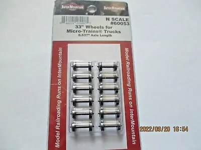 Intermountain # 60053 Metal 33  Wheelsets For Micro-Trucks. .537  12 Axles. (N) • $13.50