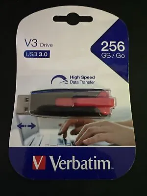 Verbatim Store'n'Go V3 High Performance 256GB USB Stick Drive For Mac/PC • $44.95
