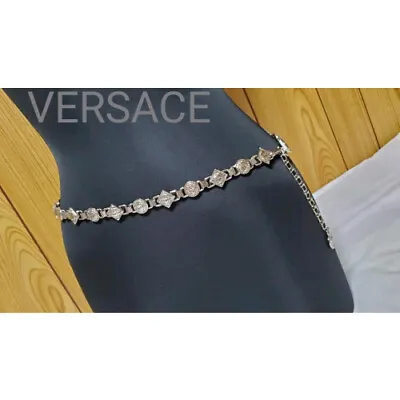 Genuine New And Used Rare Gaga Versace Medusa Chain Belt Silver Adjustable • $800.81